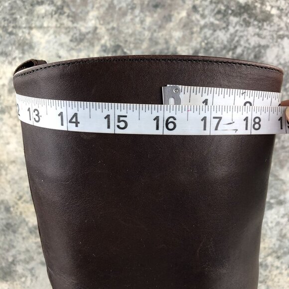 Eddie Bauer VTG Women's Size 8.5B Dark Brown Leather Knee High Tall Riding Boots - Picture 12 of 16